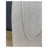 .925 Sterling Silver 3mm Rope Chain 20" Necklace, $64 Retail - Brand New