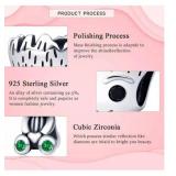 Sterling Silver Groot-Inspired Charm with Green Cubic Zirconia - Brand New