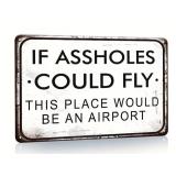 IF ASSHOLES COULD FLY 8" x 12" Metal Sign - Brand New