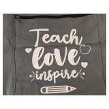 2 Teach Love Inspire Canvas 15" x 15" Green Bags - Brand New