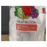 5 Fruit of the Loom Boys T-Shirts Size Small White - Brand New