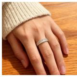 Wuziven Moissanite Ring 925 Sterling Silver, Unisex Size 8 - Brand New