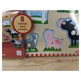 Melissa & Doug Sound Puzzle Farm Animals & Nuby Suction Spinner Toys - Brand New *T