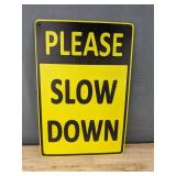 Please Slow Down Reflective 8" x 12" Metal Sign - Brand New