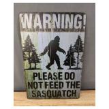 Sasquatch Warning 8" x 12" Metal Sign - Brand New