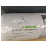 Royal Luxe Queen Microfiber Waterproof Mattress Pad - Brand New