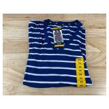 GAP Striped V-Neck Blue T-Shirt - Women