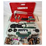 Masterforce PEX Crimping Tool Kit with Case, PEX Ring Removal Tool and Sioux Chief 305-W23KIT ASTM F1960 Grip Expander Tool Kit with Case