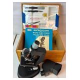 Vintage Idai Ltd Microscope in Wooden Carrying Case with Accessories
