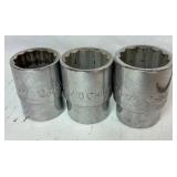 21 pc Socket and Ratchet Set 3/4" Drive in Metal Case