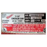 Milwaukee Tilt-Lok 7 1/4" Heavy Duty Circular Saw 13 Amp Corded Model 6365 with Additional Blades and Metal Carrying Case