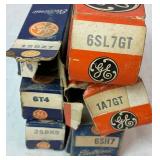 Collection of Vintage Electronic Vacuum Tubes - Variety of Brands and Sizes
