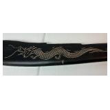 War Dragon Sword with Embossed Metal Handle and Wooden Scabbard