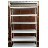 Three Metal Storage Shelving Units with Composite Board Shelves