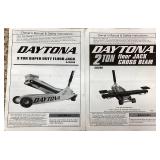 Daytona 3 Ton Super Duty Floor Jack DJ3000 with Daytona 2 Ton Floor Jack Cross Beam CB200