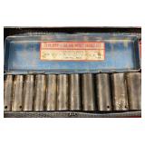 Collection of 1/2" and 3/8" Impact Sockets Set with 1/2" Bits