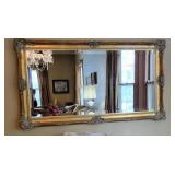 Elegant Large Gold Gilt Beveled Glass Wall Mirrror