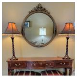 Ornate Vintage Round Gold Gilt Wall Mirror