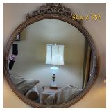 Ornate Vintage Round Gold Gilt Wall Mirror