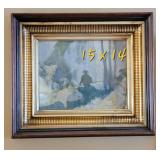 Framed Impressionist Silhouette Artwork