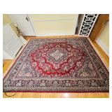 Persian Kashan Style Red Medallion Area Rug 95 by 120 Inches