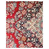 Persian Kashan Style Red Medallion Area Rug 95 by 120 Inches