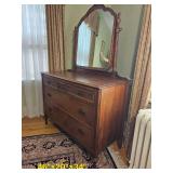 Antique French Regency Walnut Vanity Dresser