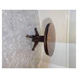 Primitive Pedestal Dining Table with Pressed Back Spindle Chairs