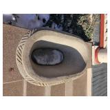 Twenty Five Inch Concrete Basket Weave Planter