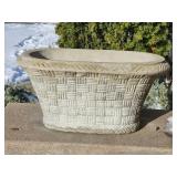 Twenty Five Inch Concrete Basket Weave Planter