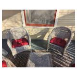 Wicker Porch Conversation Set with Cushions