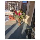 Twenty Four Inch Metal Footed Urn Planter