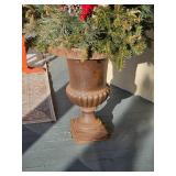 Twenty Four Inch Metal Footed Urn Planter