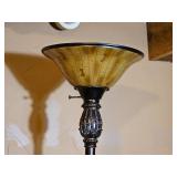 Warm Torchiere Floor Lamp with Resin Shade