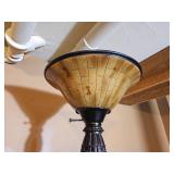 Warm Torchiere Floor Lamp with Resin Shade