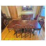 Antique Duncan Phyfe Style Dining Table and Chairs