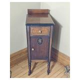 Upcycled Antique Side Table from Vanity with Floral Bouquet Detail