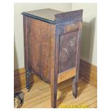 Upcycled Antique Side Table from Vanity with Floral Bouquet Detail