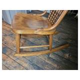 Antique Press Back Brass Accent Chair