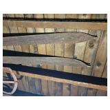 Vintage Wooden Sled and Antique Wood Skis