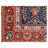 Vintage Persian Style Wool Area Rug with Fringe