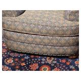 Traditional Tufted Wingback Armchair with Matching Ottoman