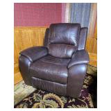 Power Reclining Brown Leather Armchair by Timberland Co Ltd - A