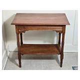 Antique Wood Console Table with Lower Shelf