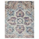 Vintage Style Area Rug Soft Blue Medallion Pattern