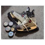 Bauer Vapor XI Hockey Skates Size 11 with NHL Pucks