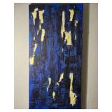 Contemporary Blue Abstract Acrylic Painting on Canvas