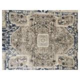 Vintage Style Blue and Ivory Hallway Runner Rug