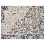 Vintage Style Blue and Ivory Hallway Runner Rug