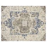 Vintage Style Blue and Ivory Hallway Runner Rug